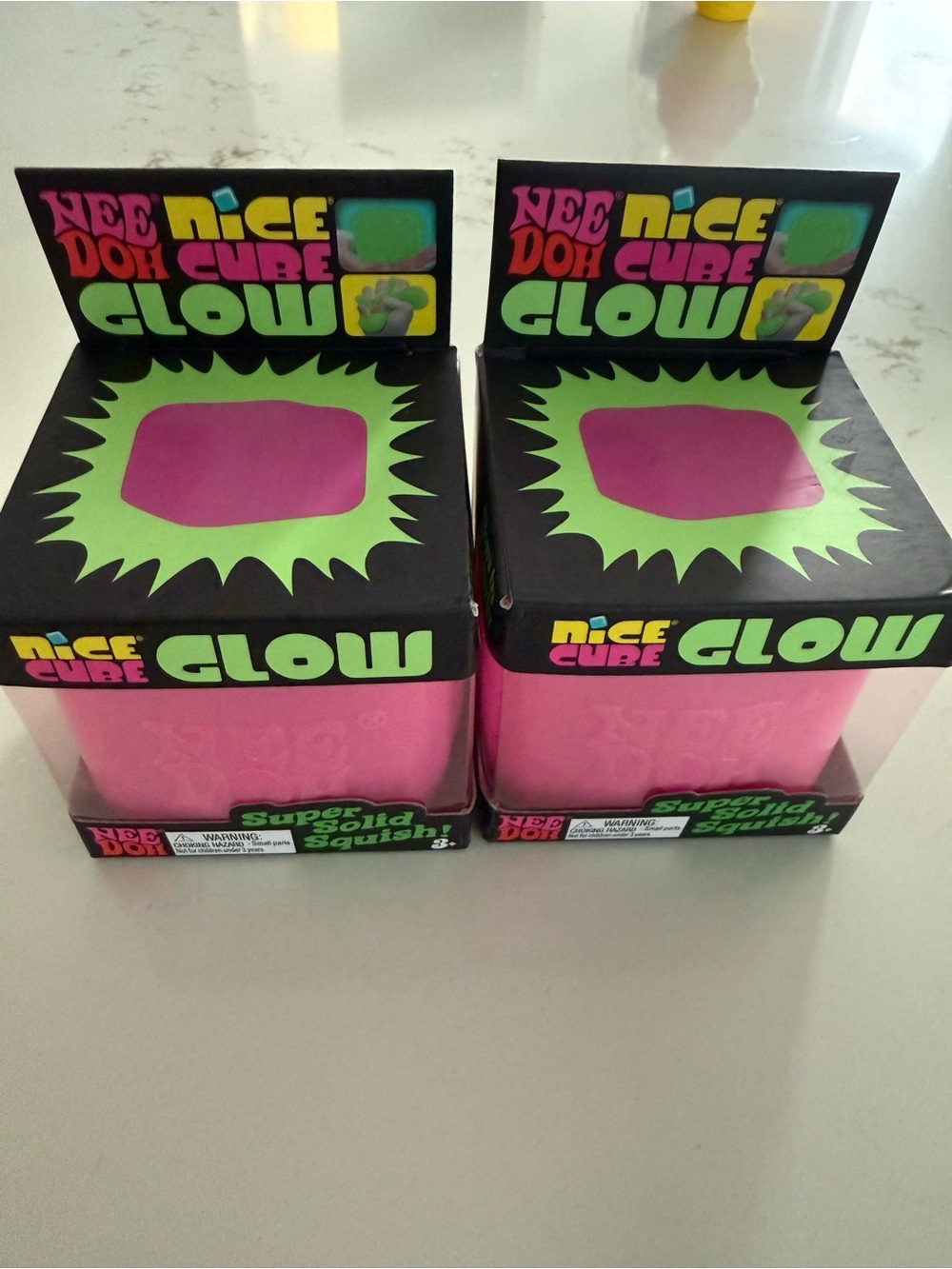 NEEDOH NICE CUBE GLOW Pink Super Solid Squish (Set of 2)
